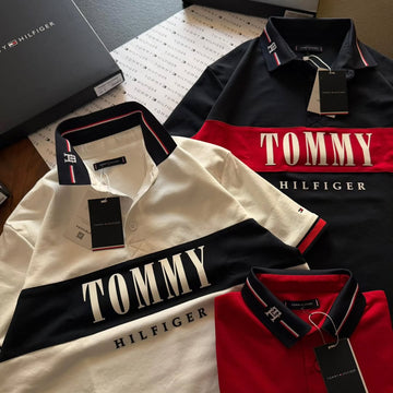 Tommy Hilfiger colorblocked cotton polo shirts feature a chest brand print, short sleeves, and a distinctive polo collar(PACK OF 3)