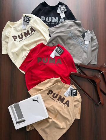 Puma Men's Graphic Tees, featuring varsity-style branding for an athletic look (PACK OF 3)