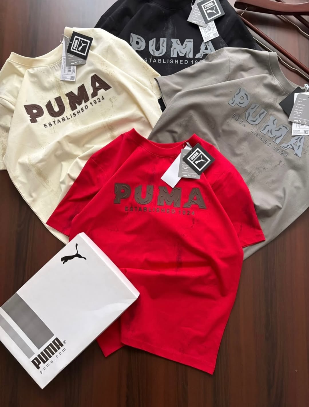 Puma Men's Graphic Tees, featuring varsity-style branding for an athletic look (PACK OF 3)