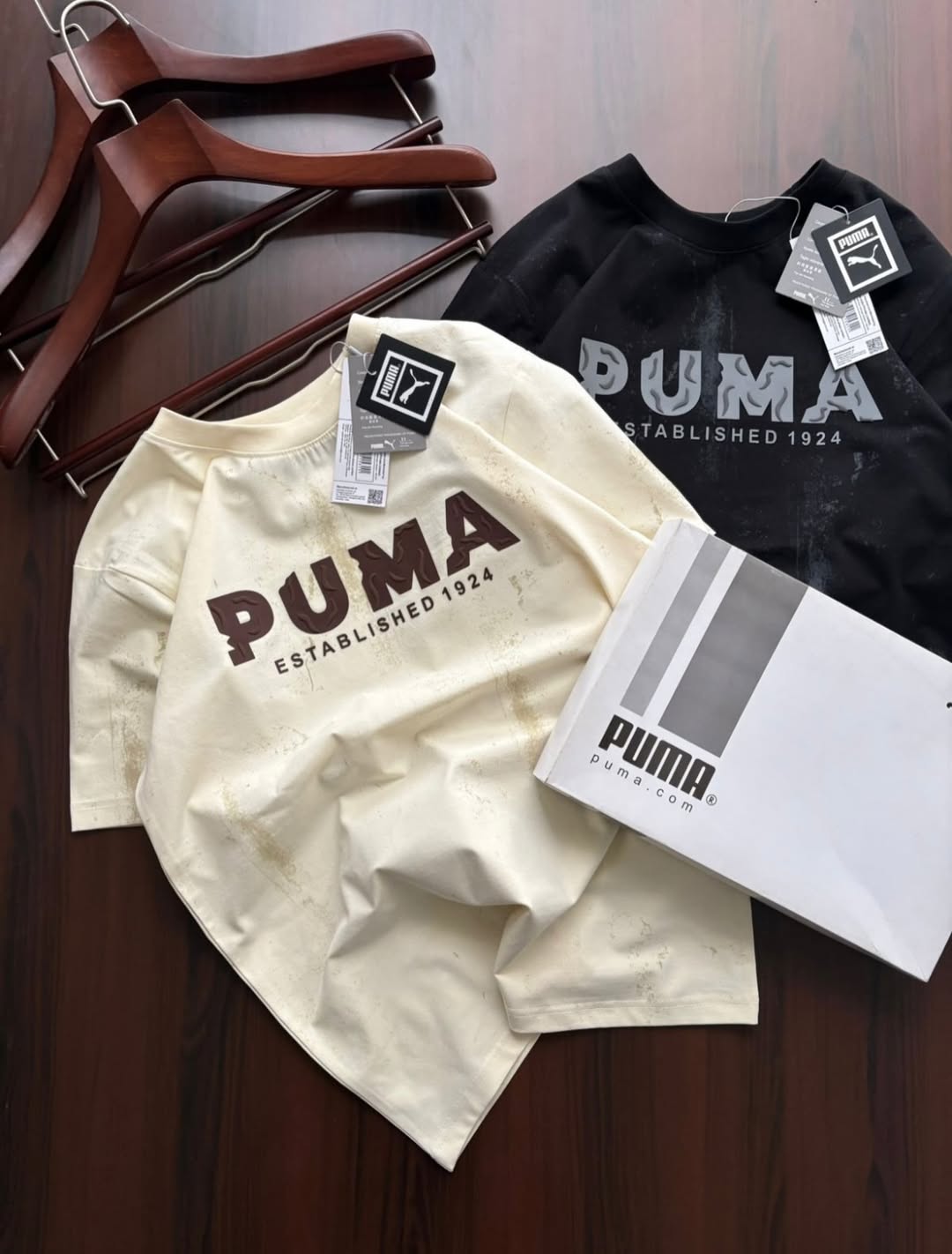Puma Men's Graphic Tees, featuring varsity-style branding for an athletic look (PACK OF 3)